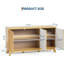 58" Farmhouse Sideboard Buffet Cabinet with 4 Doors & Adjustable Shelves, Curved Coffee Bar Cabinet-682754969