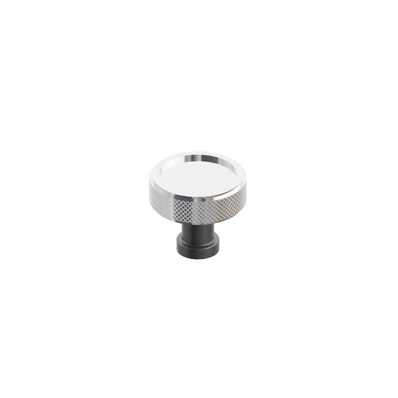Poignée de meuble ronde Emtek, Bronze huilé / chrome poli, 1 3/8"