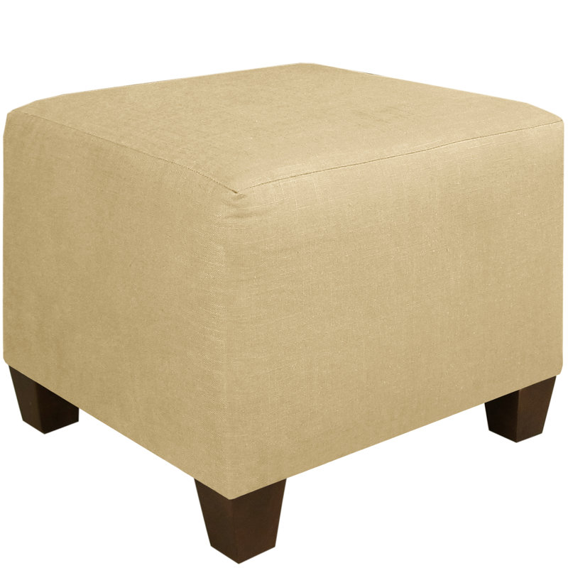 Connie Upholstered Ottoman, Classic Sandstone Linen