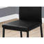2 chaises de salle à manger, revêtues de tissu d'aspect cuir noir, pour la cuisine de pièce moderne et contemporaine, revêtement en métal, support, espace de cuisine