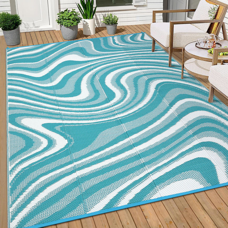 Waterproof Reversible Outdoor Rug – UV Resistant Plastic Straw Mat – Lightweight, Collapsible, Easy Clean for Deck, Camping, RV – 8*10ft (244*305cm)