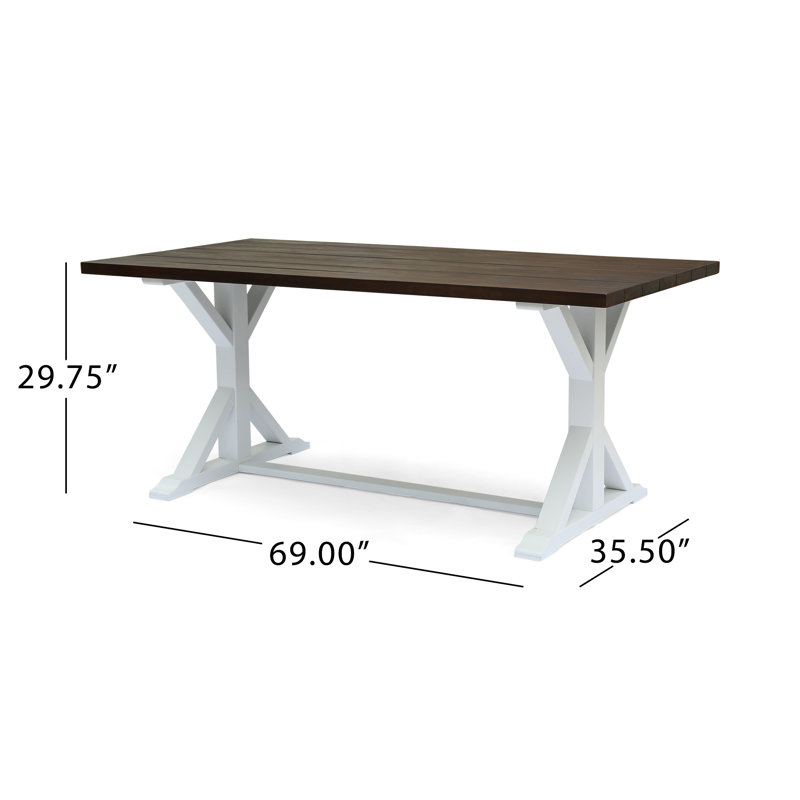 Preston 6 - Person Acacia Wood Patio Dining Set with Rectangular Table