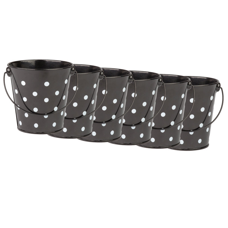 Ensemble de seaux en métal à pois