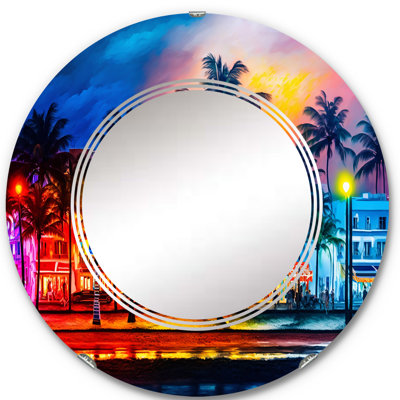 Orith Miami Beach Holidays II - City Miami Wall Mirror