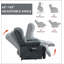 Fauteuil inclinable électrique en chenille de 23 po de large et à dossier haut avec massage par vibration 8 points et chauffage lombaire-355434520