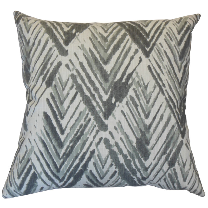 Coussin décoratif en coton Lugh, Hauteur (24 po) x largeur (24 po), Encre