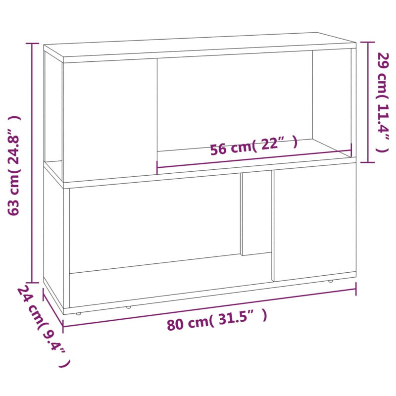 Zukowski 63cm H x 80cm W Standard Bookcase, Brown