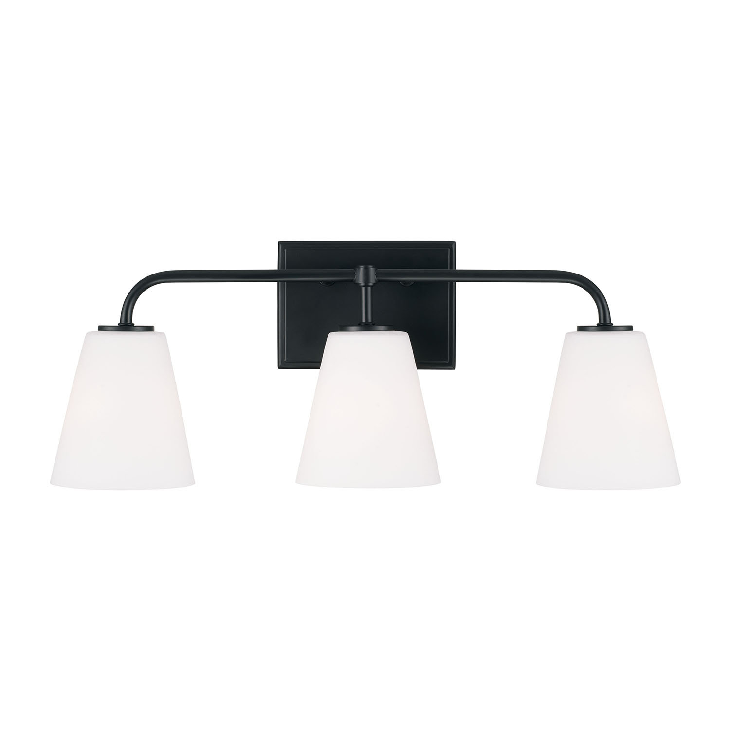 Misty 3 Light Frosted Dimmable Vanity Light, Matte Black