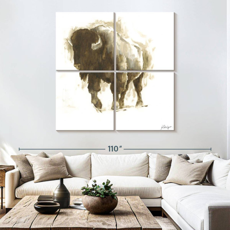 Brampt Rustic Bison II, 74'' H x 74'' W