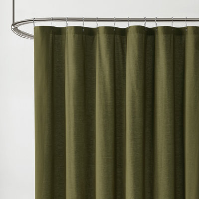 Ebern Designs Solid Cotton Percale Shower Curtain