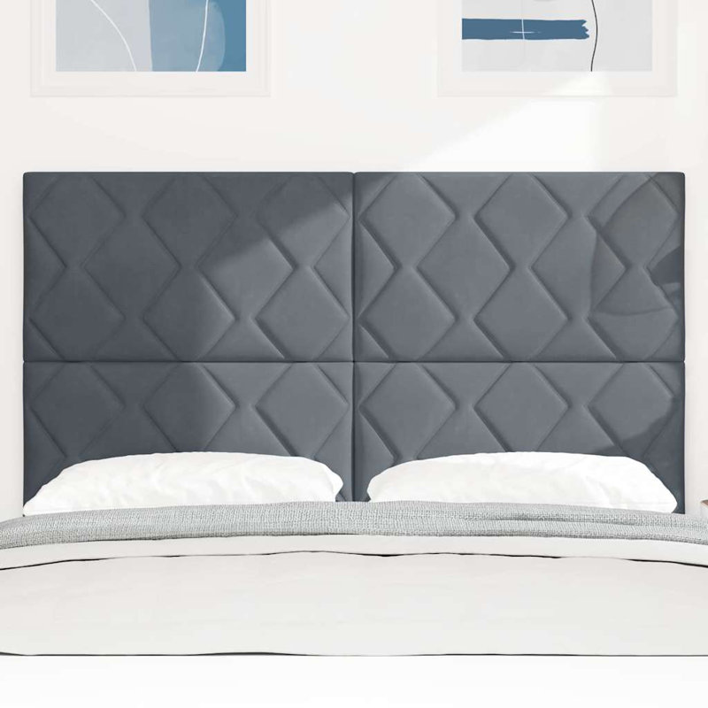 Headboard Wall-Mounted Geometric Manual Velvet, Single-Short (90 x 160cm)