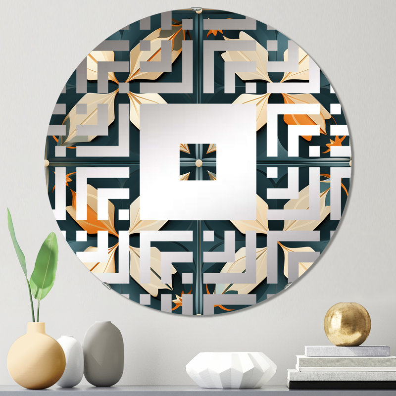 Victorian Elegance Blue - Miroir mural carré, 23,6 po x 23,6 po