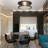 2 Lights Metal Flush Mount Ceiling Light Black