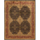 Floral Area Rug in Black/Rust