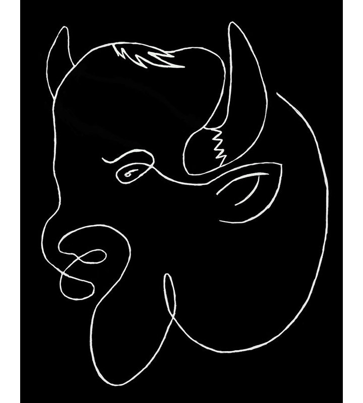 Silly Buffalo Painting by Adam Mowery, Glass Coat