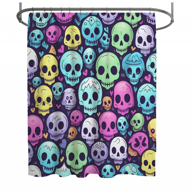 Rideau de douche à motif géométrique Lac, H 73 po x l 70 po