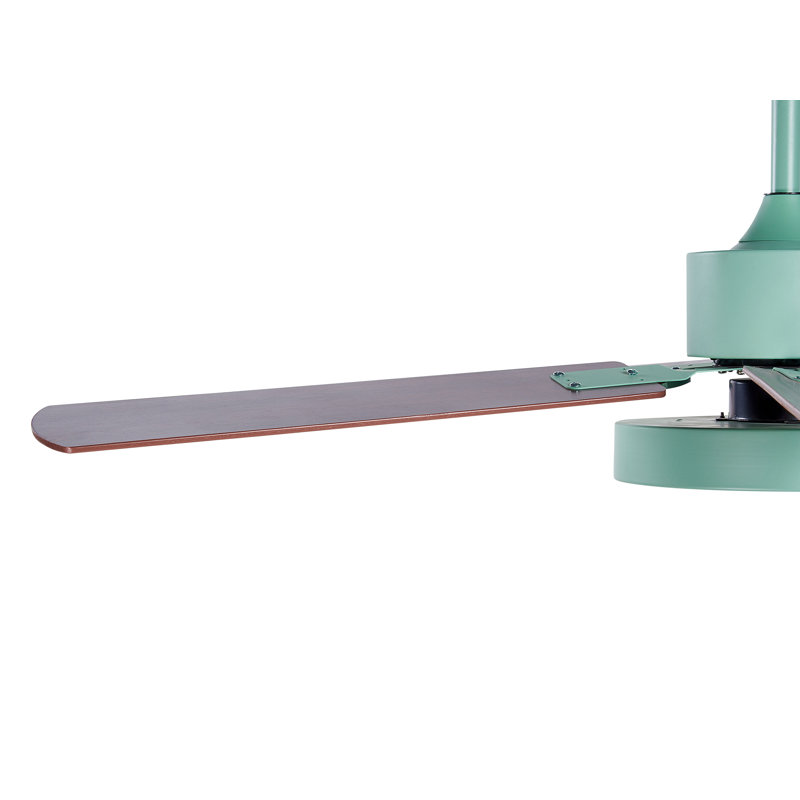 Arsav 130cm Ceiling Fan with LED Lights, Mint Green with Light Wood Blades