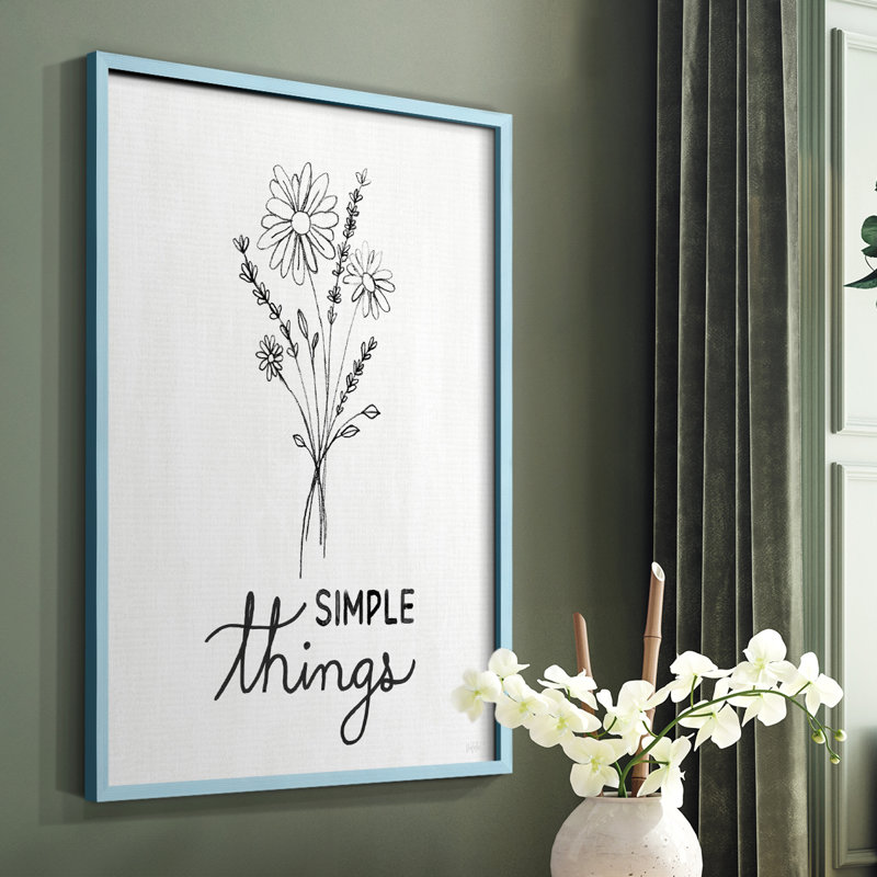 Simple Things Sketch Framed Print - Solid Wood