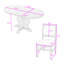 Ensemble de salle à manger de ferme 5 pièces avec table extensible et 4 chaises rembourrées pour la salle à manger-787592529-787592530