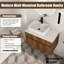 Ensemble de meuble-lavabo mural simple 32 po avec plateau en céramique Zephric-1496628820-1496628821