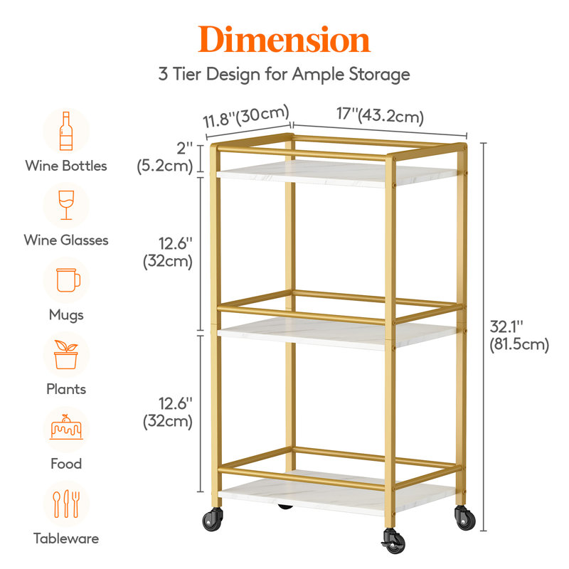 Kamina Metal Bar Cart
