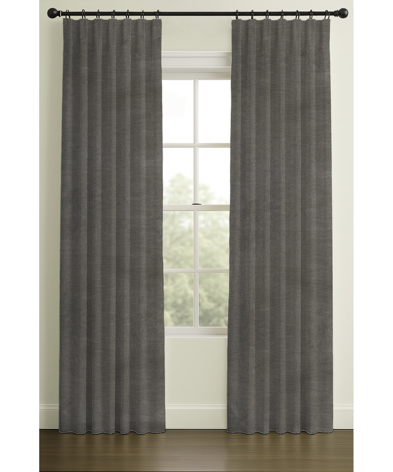 Varenna Ramie Curtain in Stonewash, 50" W x 108" L, Double, Rod Pocket
