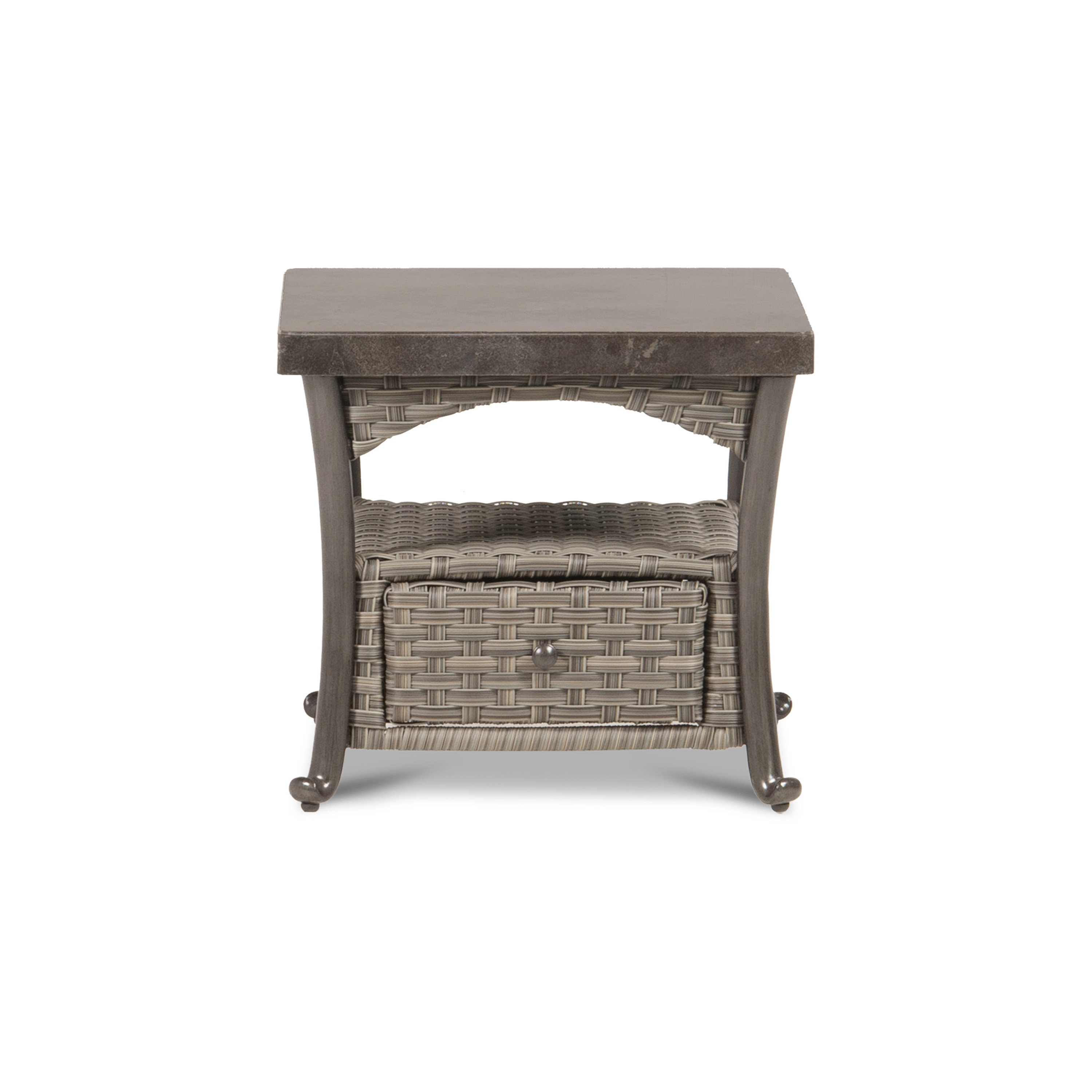 Outdoor Bluestone Table Inspired Visions Davenport Outdoor Side Table w/ Bluestone Top | Perigold