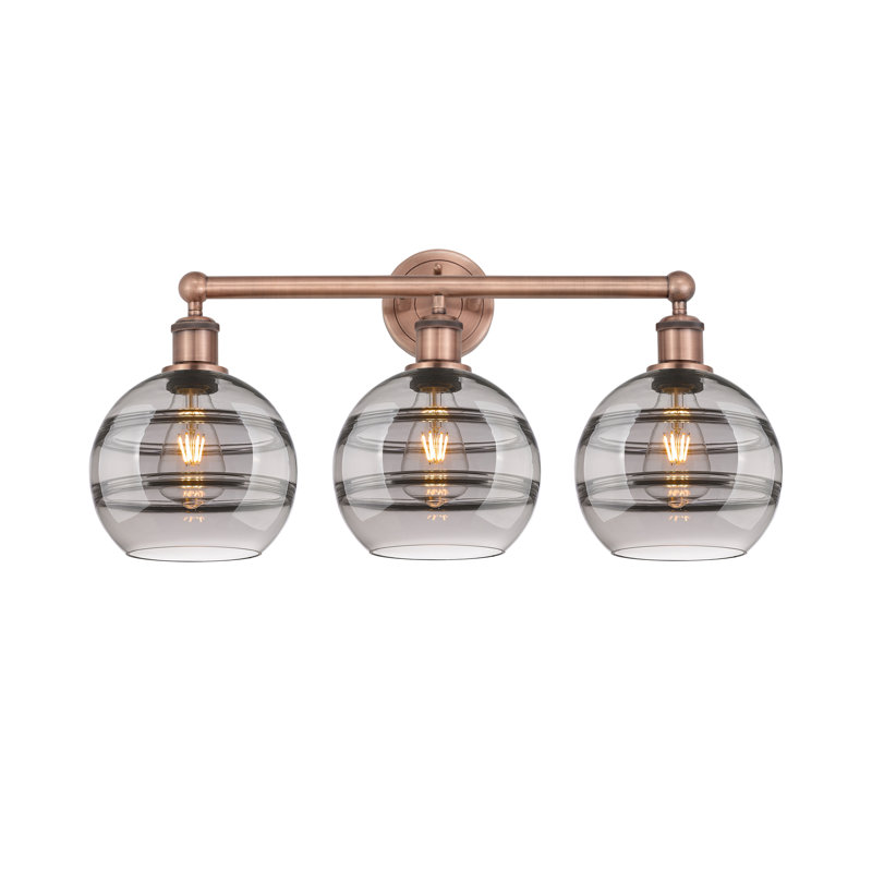 Bienes 3 - Light Dimmable Vanity Light, Antique Copper, Light Smoke