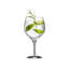 Gin and Tonic Crystal Wine Glass