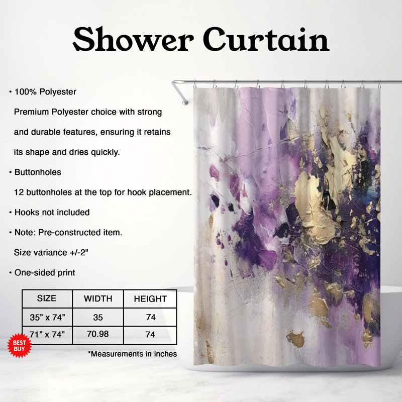 Oyler Shower Curtain, 74"H x 71"W