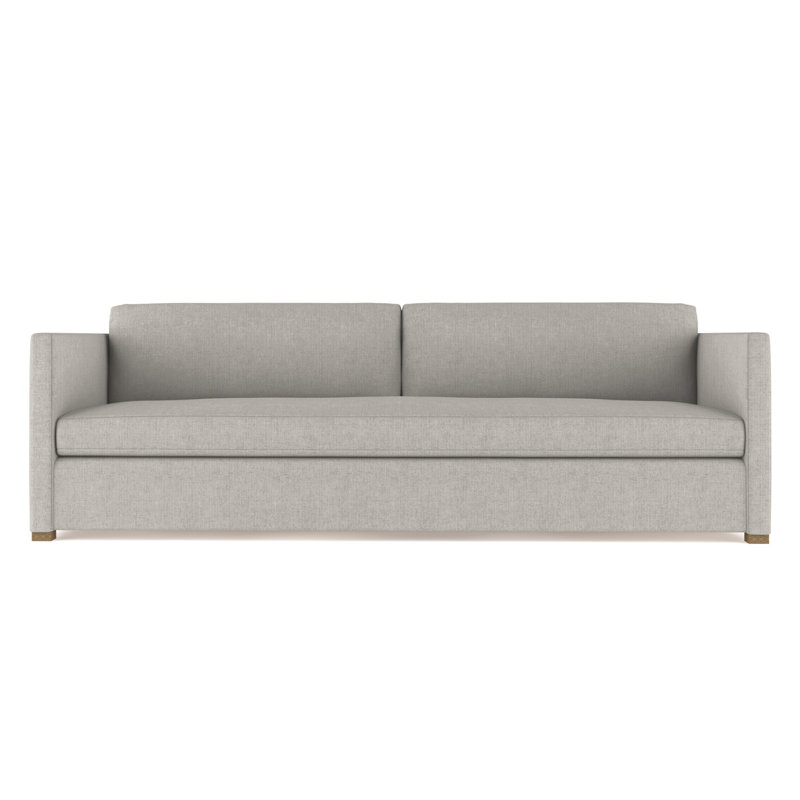 Madison Sofa, 33" H x 108" W x 38" D, Box Weave Linen Silver Streak, Natural