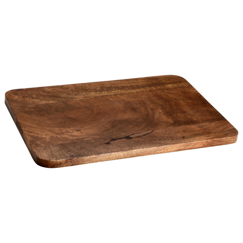 Natural Brown Rectangular Wooden Cutting Board with Rope