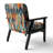 Orange and Blue Botanical Symphony III - Upholstered Abstract Accent Chair and Modern Chair-15599644