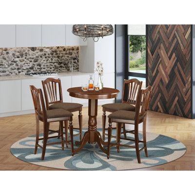 Smithson Counter Height Rubberwood Solid Wood Dining Set by Charlton Home