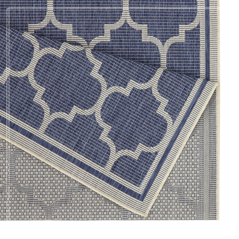 Tapis bleu intérieur / extérieur, Rectangle 5 pi 3 po x 7 pi 3 po