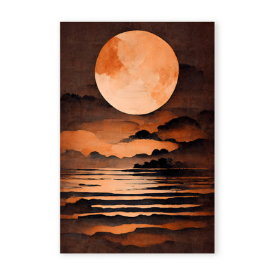 Nature Inspired Full Moon by  - Picture Frame Painting on Paper