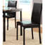 Ensemble de 4 chaises de salle à manger à structure en métal avec sièges en similicuir brun et finition noire durable pour les intérieurs modernes