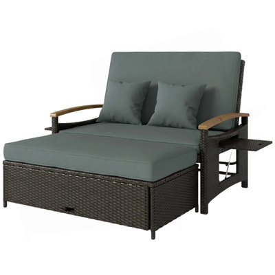 Patio Sofa Bed,Garden Sofa Bed,Rattan Outdoor Daybed