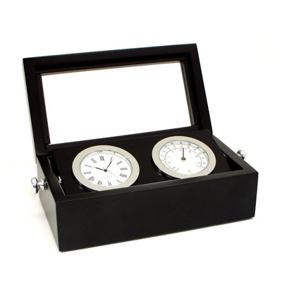 Horloge et thermomètre chromés