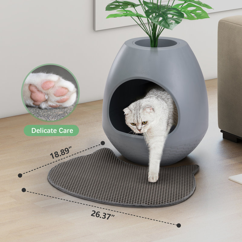 Polyethylene Plastic Litter Box, Grey