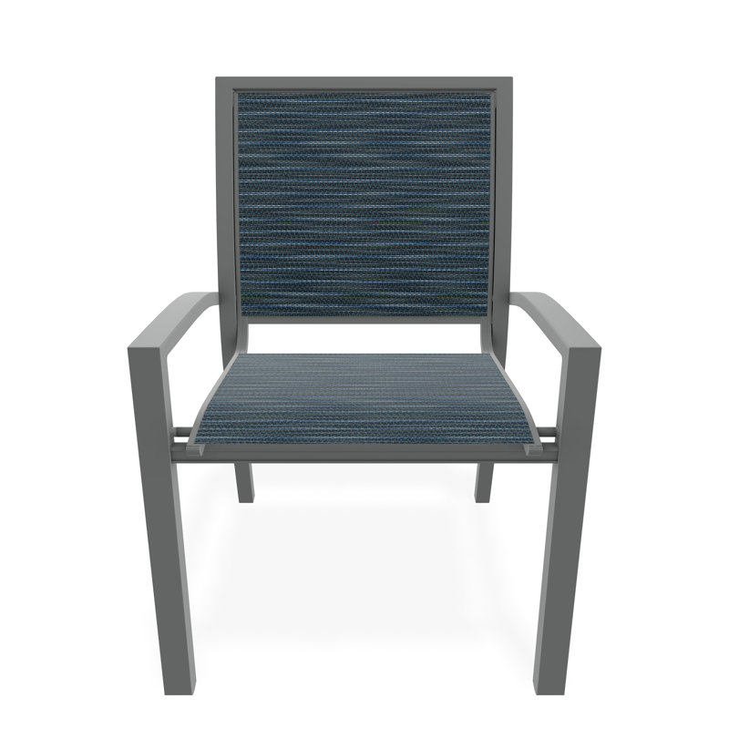 Chaise de café empilable Kendall, Graphite, Nimbus océan