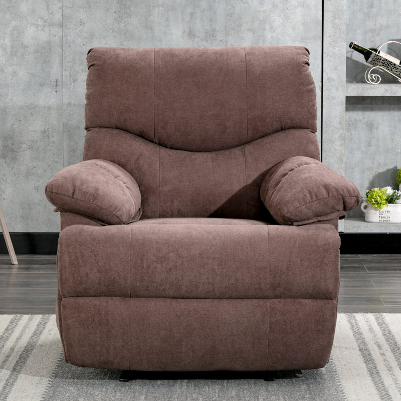 Fauteuil inclinable de cinéma maison de 38,19 po de large à dégagement zéro avec masseur, Microfibres brunes