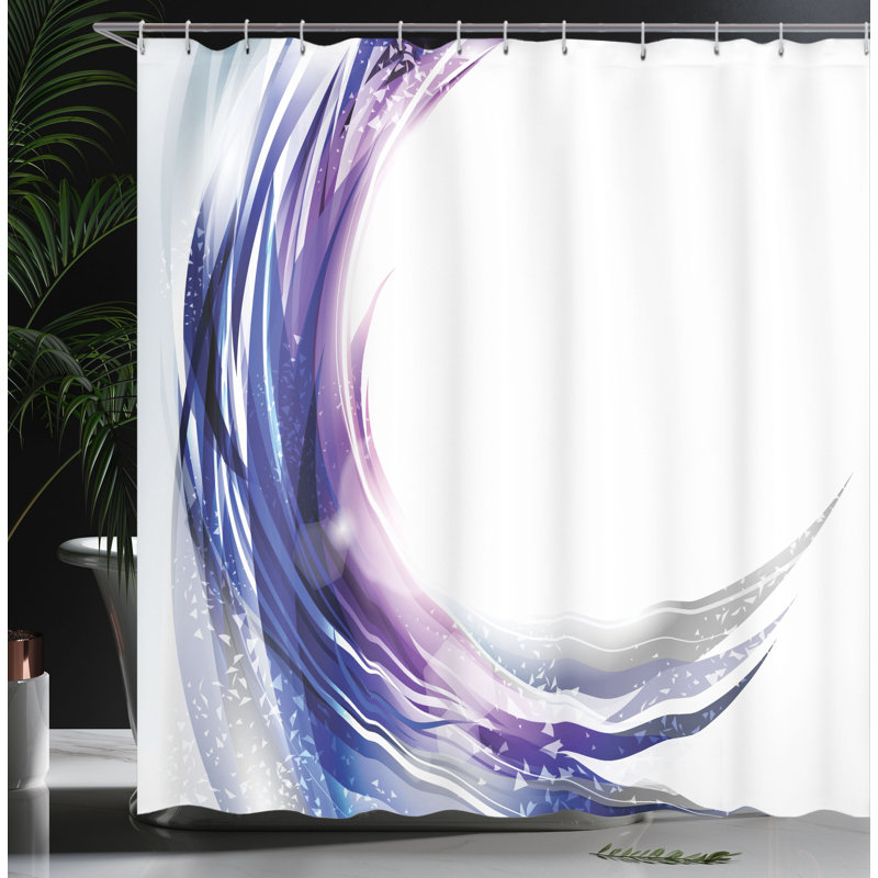 Rideau de douche à imprimé simple wave like dégradé Hyannis, H 75 po x l 69 po