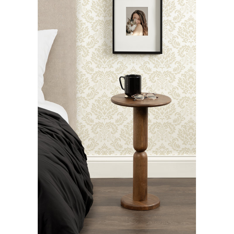 Table d'appoint ronde Macron, Walnut Brown
