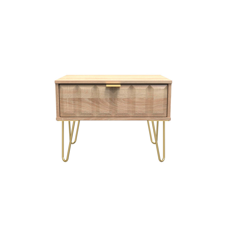 Allem 58cm W Manufactured Wood Bedside Table, Bardolino Oak