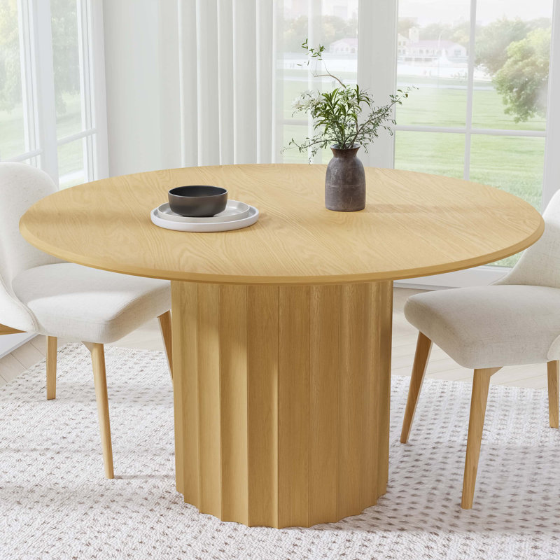 Table de salle à manger en bois massif, Chêne, H 30 po x L 52 po x l 52 po