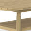 Table basse d'extérieur contemporaine en acacia massif 44 "avec plateau à lattes et tablette ouverte