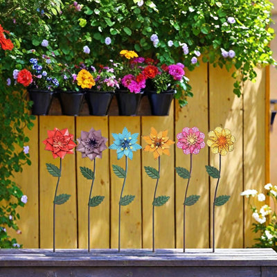 Décoration de jardin en métal avec piquets de jardin 6 pièces