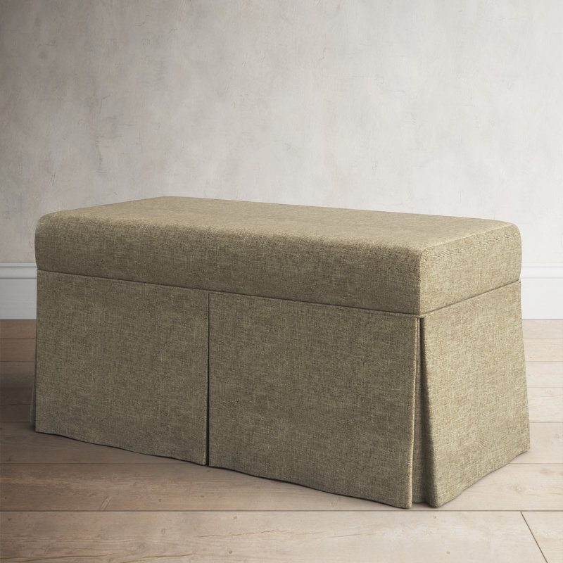 Wyatt Upholstered Storage Bench, Zuma Natural Textured Linen
