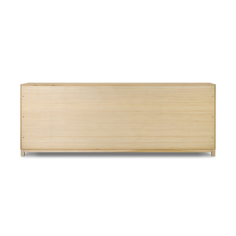 Millie 9 Drawer Dresser - Drifted Matte Black, Light Bleach Oak Veneer